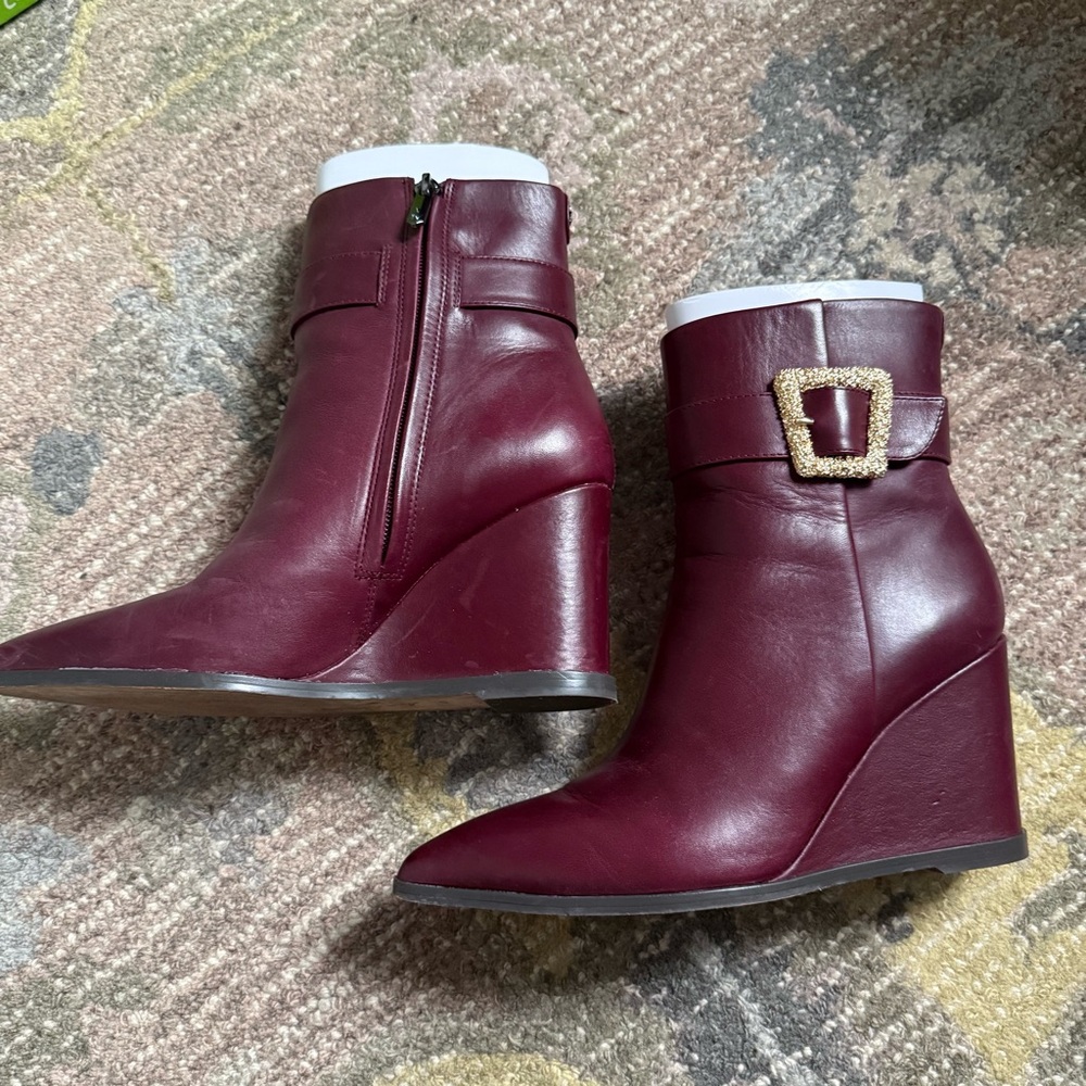 Sam Edelman Weslie Leather Wedge Boots - Picture 14 of 16